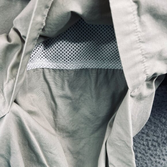 Hook Tackle Mens Shirt Medium Tan 100% Cotton Button Front Fishing Vented - Picture 3 of 10